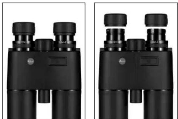 LEICA Geovid 42 BRF - Ajustes de las anteojeras / Utilización con y sin gafas - 1