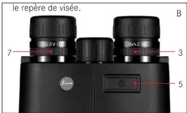 LEICA Geovid 42 BRF - Mise au point / compensation dioptrique - 1