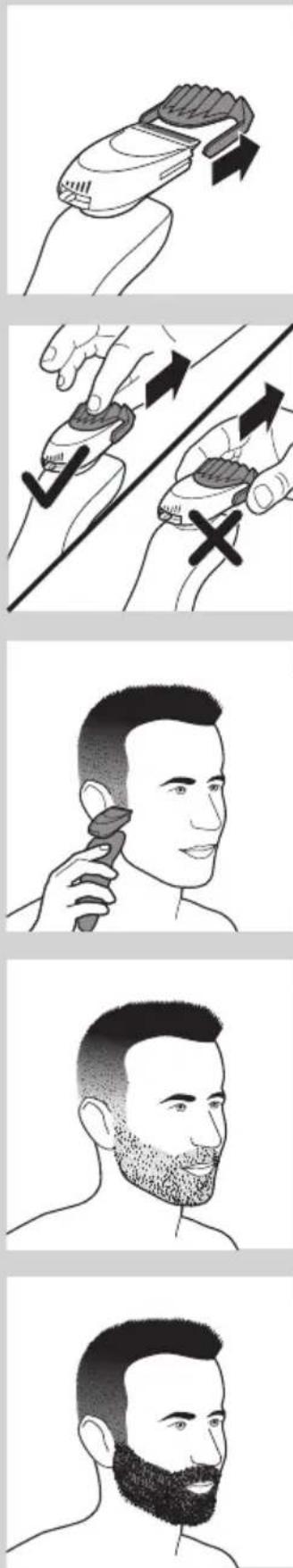 PHILIPS AquaTouch S1030 - Utilizar o acessório do estilizador de barba com pente - 5