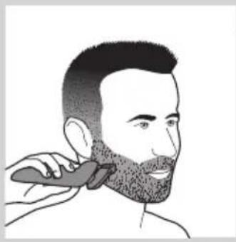 PHILIPS AquaTouch S1030 - Utilizzo dell'accessorio regolabarba con il pettine - 4