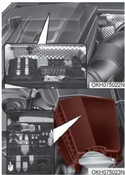 KIA K900 (2018) - Remplacement d'un fusible dans le compartiment-moteur - 1