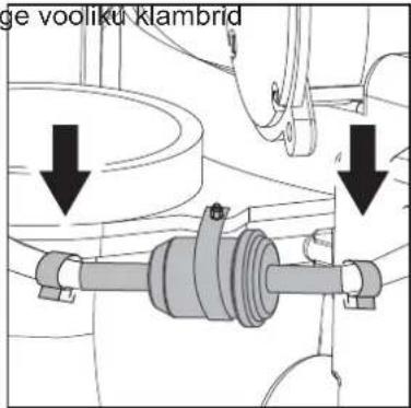 NILFISK MH 2C - Kütusefiltri hooldus 1. Avage voolikl klambrid - 1