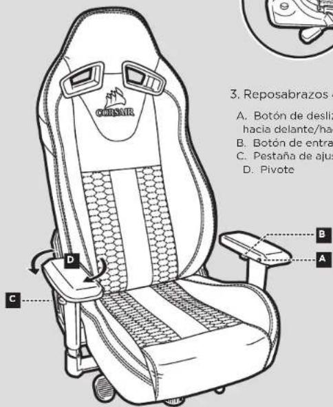 CORSAIR T2 Road Warrior - Reposabrazos 4D - 1