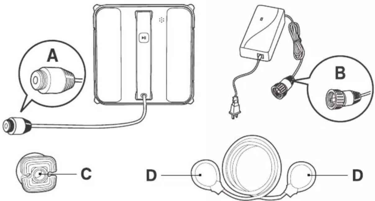 ECOVACS WINBOT 850 - Installer le cordon de sécurité - 1