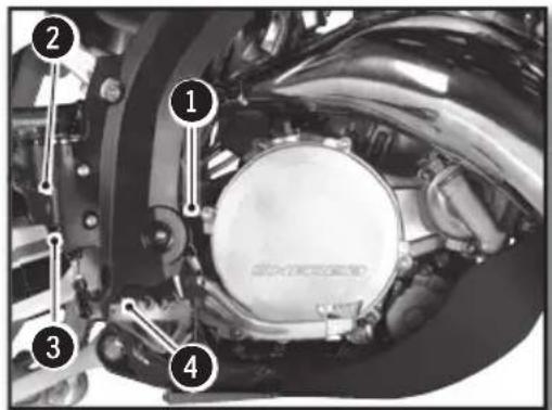 Sherco 125 SER (2018) - ADJUSTING THE TRAVEL OF THE REAR BRAKE PEDAL - 1