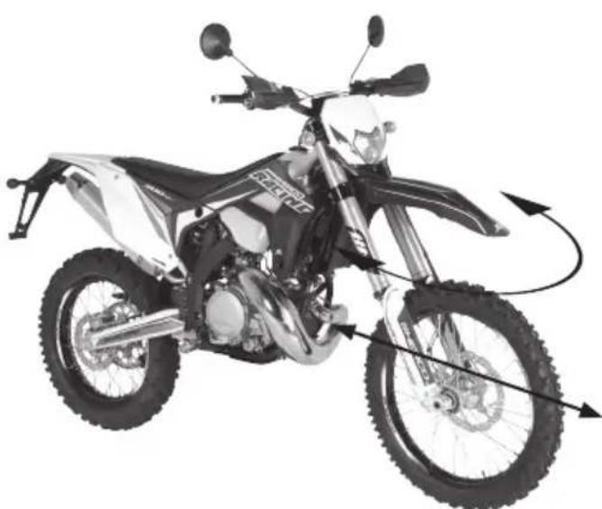 Sherco 250 SER (2017) - CONTROL DEL JUEGO DE LOS COJINETES DE DIRECCION - 1