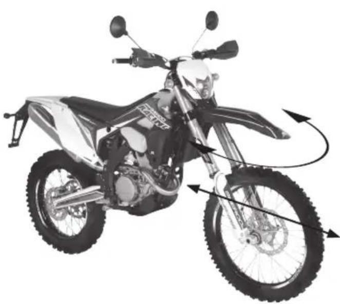 Sherco 250 SEFR (2017) - CONTROL DEL JUEGO DE LOS COJINETES DE DIRECCION - 1