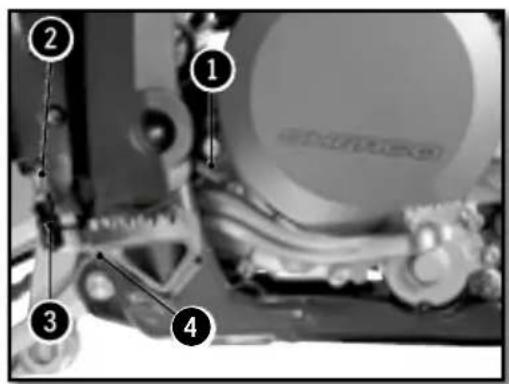 Sherco 250 SER (2016) - ADJUSTING THE TRAVEL OF THE REAR BRAKE PEDAL - 1