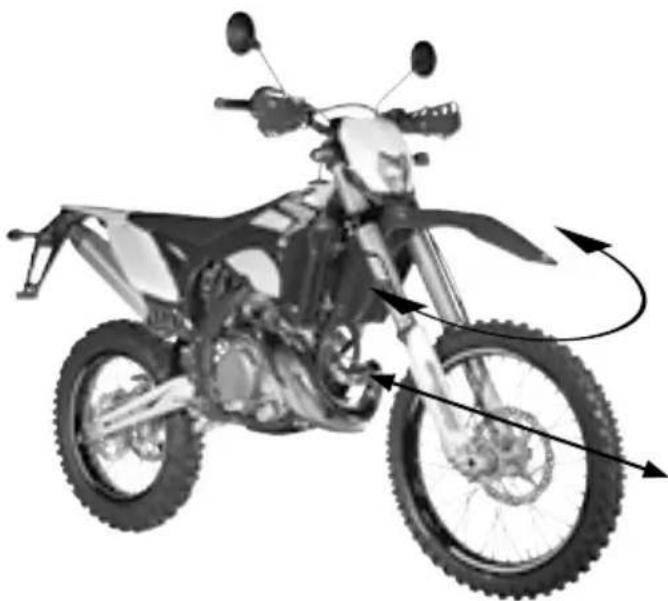 Sherco 250 SER (2016) - CONTROL DEL JUEGO DE LOS COJINETES DE DIRECCION - 1
