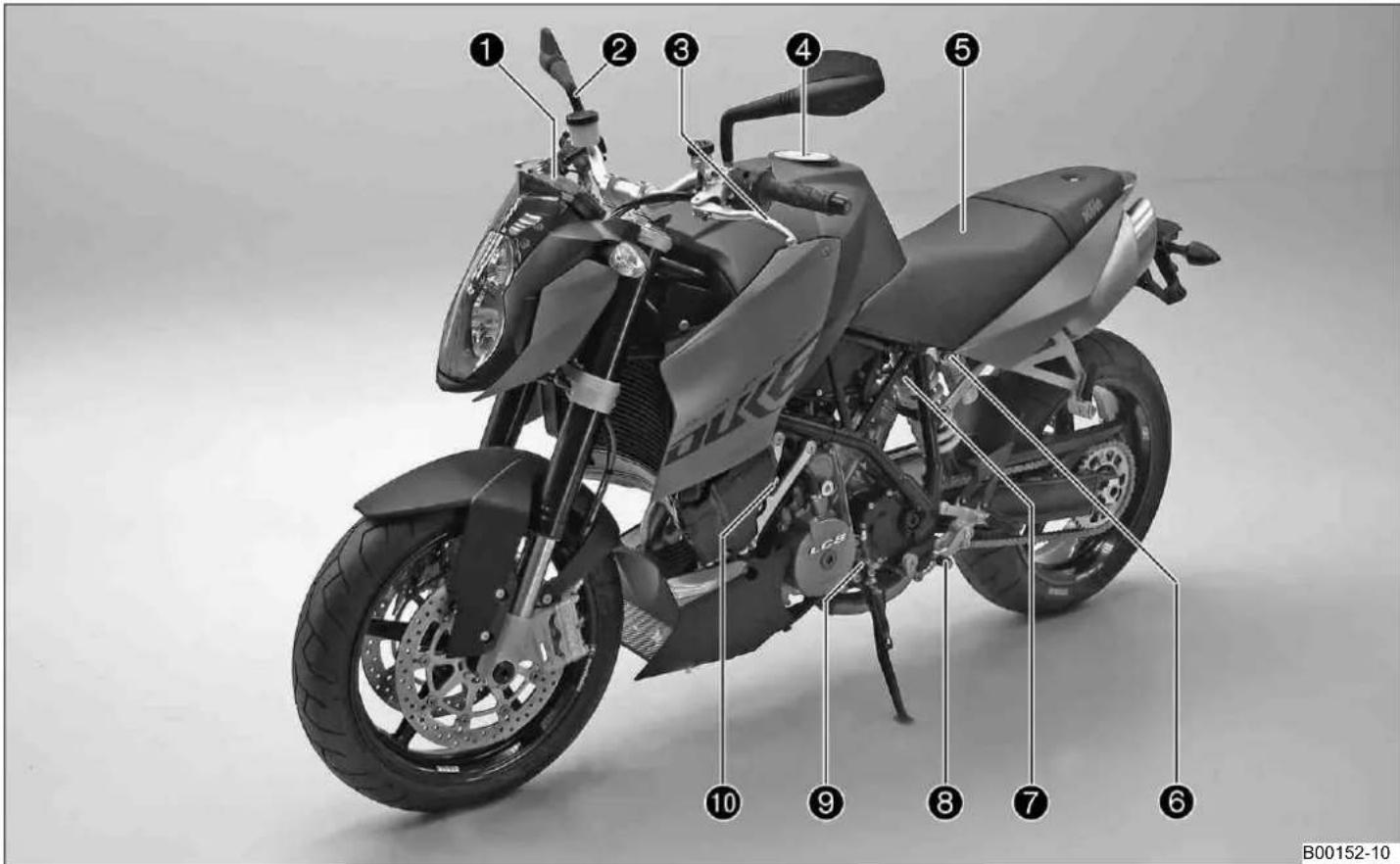 KTM 990 Super Duke R (2010) - 各部の名称 - 1