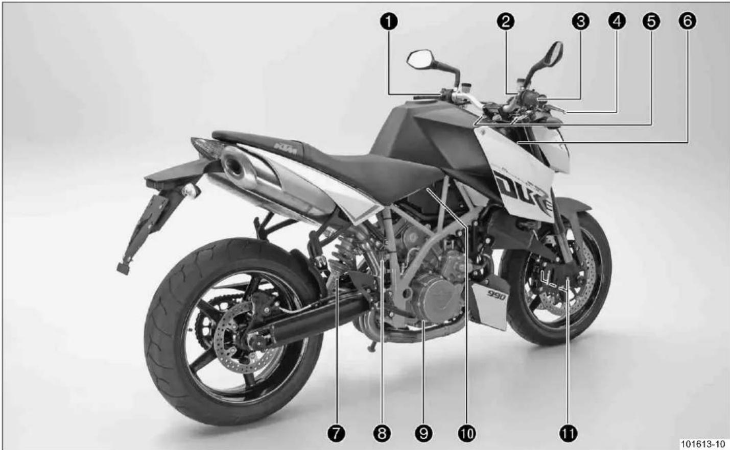 KTM 990 Super Duke R (2012) - 各部の名称 14 - 1