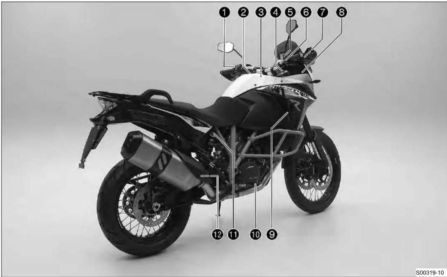 KTM 1190 Adventure R (2013) - 4.2各部の名称 右後方(代表写真) - 1
