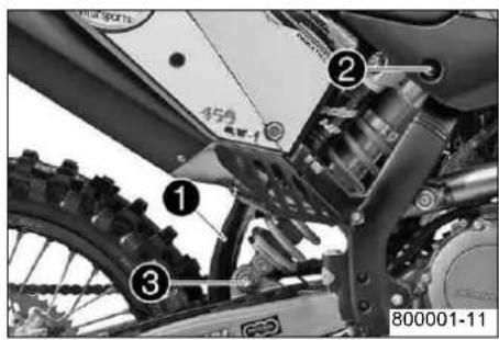 KTM 450 SXF (2009) - Τοποθέτηση αμορτισέρ - 1