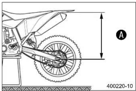 KTM 450 SXF (2009) - Προσδιορισμός απόστασης αποφορτισμένου πίσω τροχού από σταθερό σημείο - 1