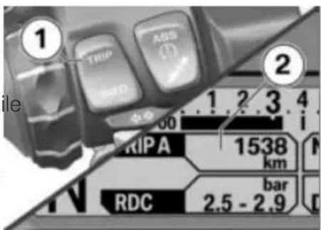 BMW R 1200 R (2017) - Remettre à zéro le compteur kilométrique journalier - 1