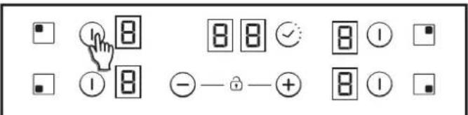 CANDY CH64CCB - Encendido/apagado de una zona de cocción - 1