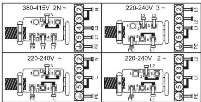 CANDY CH64CCB - Connection to the terminals on the terminal block - 1
