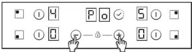 CANDY CH64CCW - Wahl der Leistungverwaltungsstufe. - 2