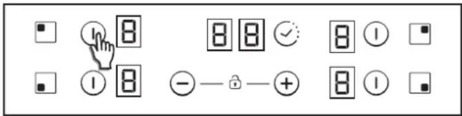 CANDY CH64CCW - Porniți/opriți o zonă de încălzire - 1