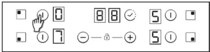 CANDY CH64CCW - Auswahl einer Kochzone - 1