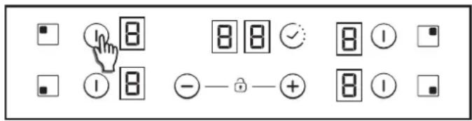CANDY CH74BVT - Encendido/apagado de una zona de cocción - 1