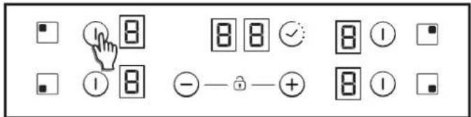 CANDY CH74BVT - Een kookzone AAN/UIT zetten - 1