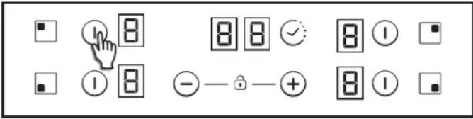 CANDY CH74BVT - Włączanie/wyłączanie strefy grzejnej - 1