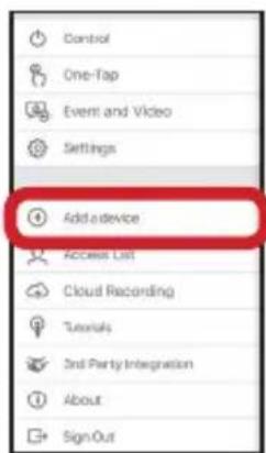 Control One-Tap Event and Video Settings Add a device Access List Cloud Recording Tutorials 2nd Party Integration About Sign-Out