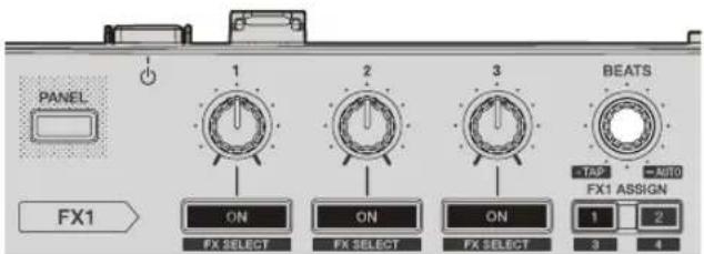 PIONEER DDJSR2 - Actionnez la touche de paramétrage d'effet 2 ou la touche de paramétrage d'effet 3 pour changer de paramètre de l'effet. - 3