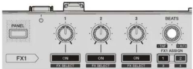 PIONEER DDJSR2 - Tournez la commande [FX BEATS] pour régler la durée de l'effet. - 1