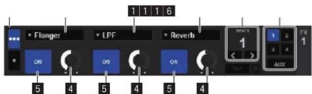 PIONEER DDJSR2 - Affichage de l'écran du groupe d'effets serato DJ - 1