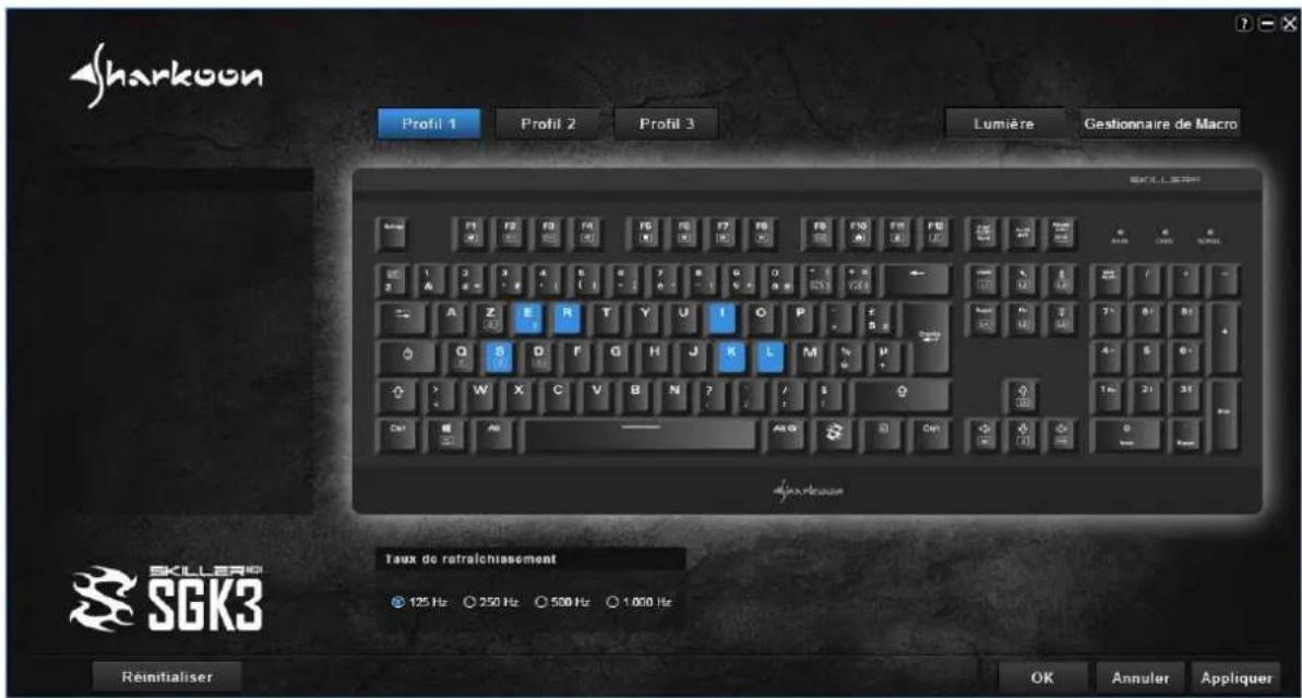 Sharkoon Skiller Mech SGK3 - Attribution des touches - 1