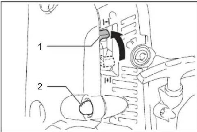 MAKITA EB5300TH - Quando il motore è freddo o dopo il rifornimento (avviamento a freddo) - 3