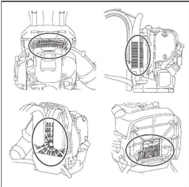 MAKITA EB5300TH - Limpar o motor, entrada de ar de arrerefecimento - 1