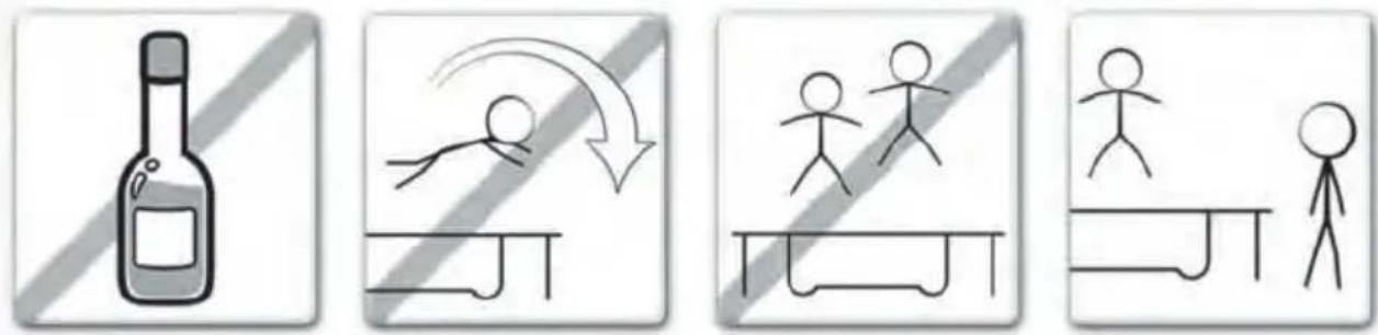EXIT Elegant Premium - AANBEVOLEN VOORZORGSGMAATREGELEN TIJDENS HET GEBRUIK VAN DE TRAMPOLINE - 1