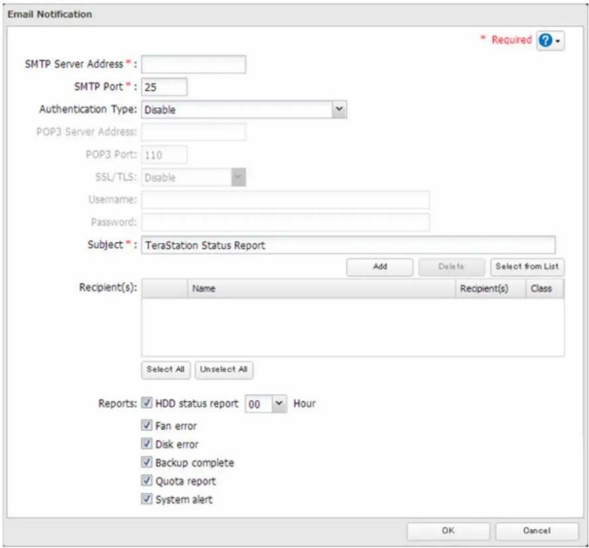 BUFFALO TeraStation TS7120r - Email Notification - 3