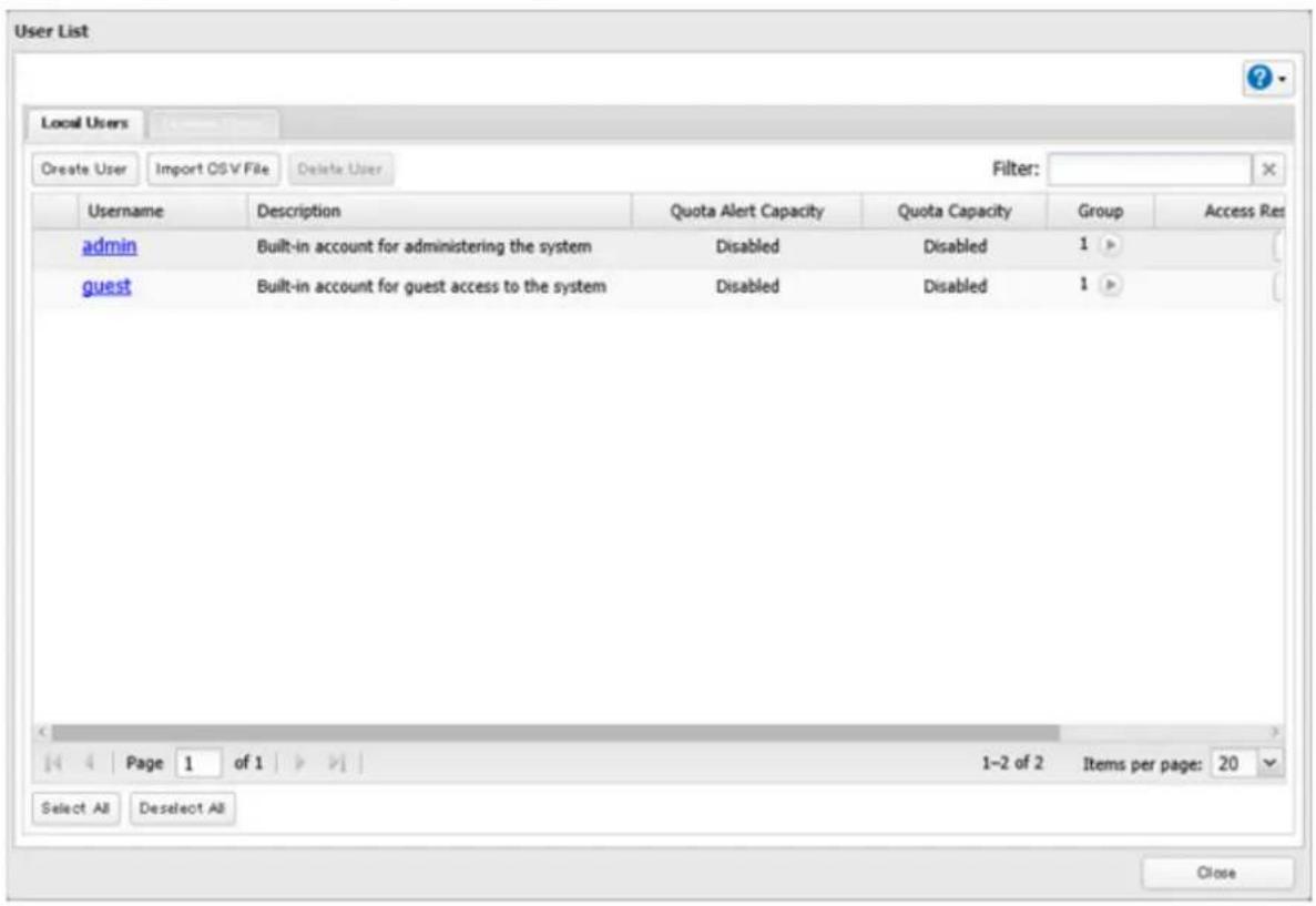 BUFFALO TeraStation 5810DN - Cliquez sur [Créer un utilisateur (Create User)]. - 1