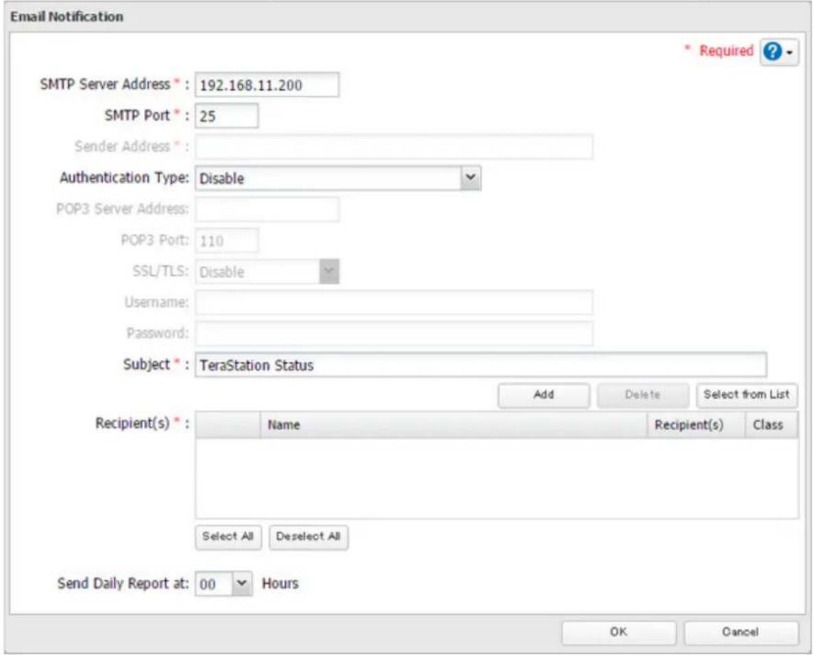 BUFFALO TeraStation 5810DN - Notification par e-mail - 5