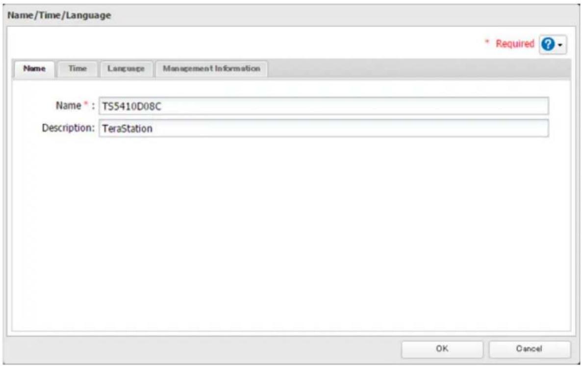 BUFFALO TeraStation 5810DN - Name/Time/Language - 2