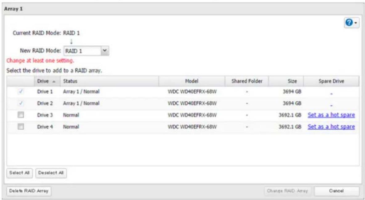 BUFFALO TeraStation 5810DN - Cliquez sur [Définir en tant que disque de secours (Set as a hot spare)]. - 1