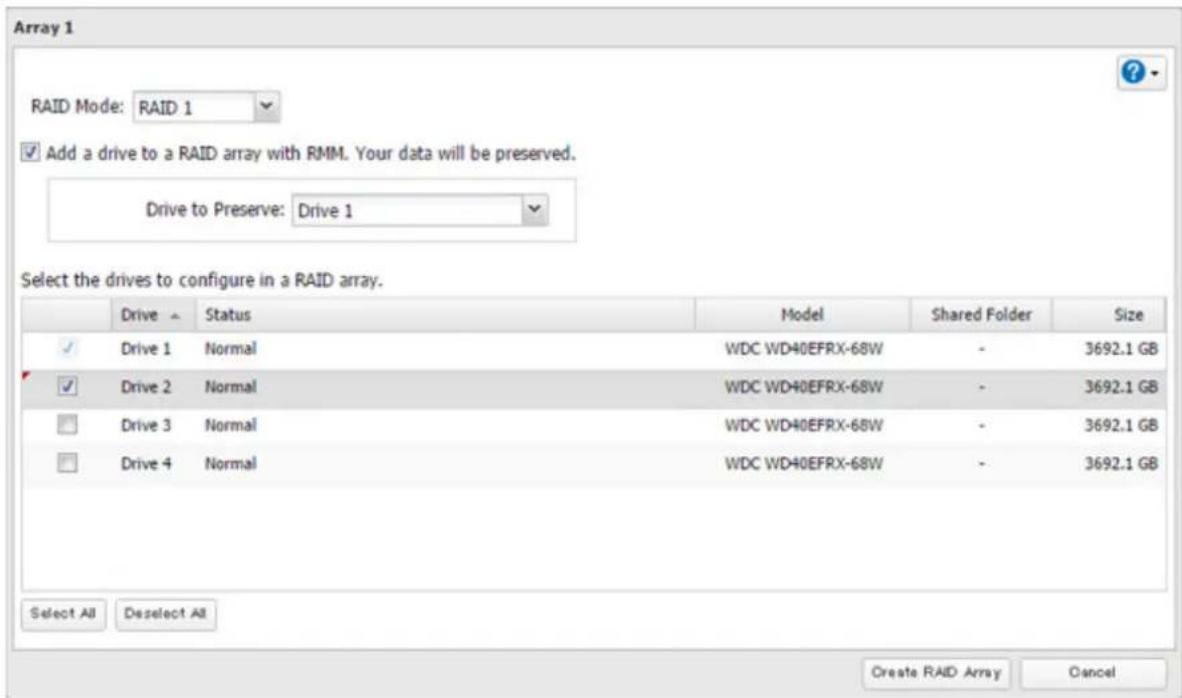 BUFFALO TeraStation 5810DN - Configurez le mode RAID sur « RAID 1 ». - 1