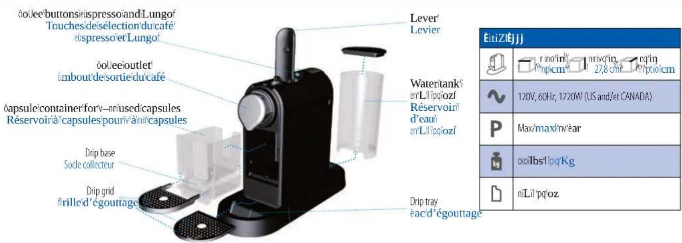 NESPRESSO Citiz Titan - SPECIFICATIONS/ SPECIFICATIONS - 1