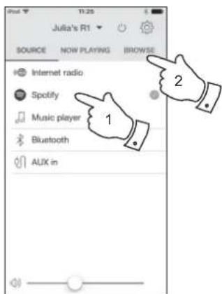 ROBERTS R1 - Utilisation de l'application UNDOK pour selectionner Spotify - 4