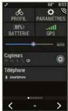 GARMIN Varia RTL510 - Affichage des widgets - 1