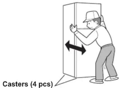 SHARP SJXG690GSL - Casters are located on the bottom of the refrigerator - 1