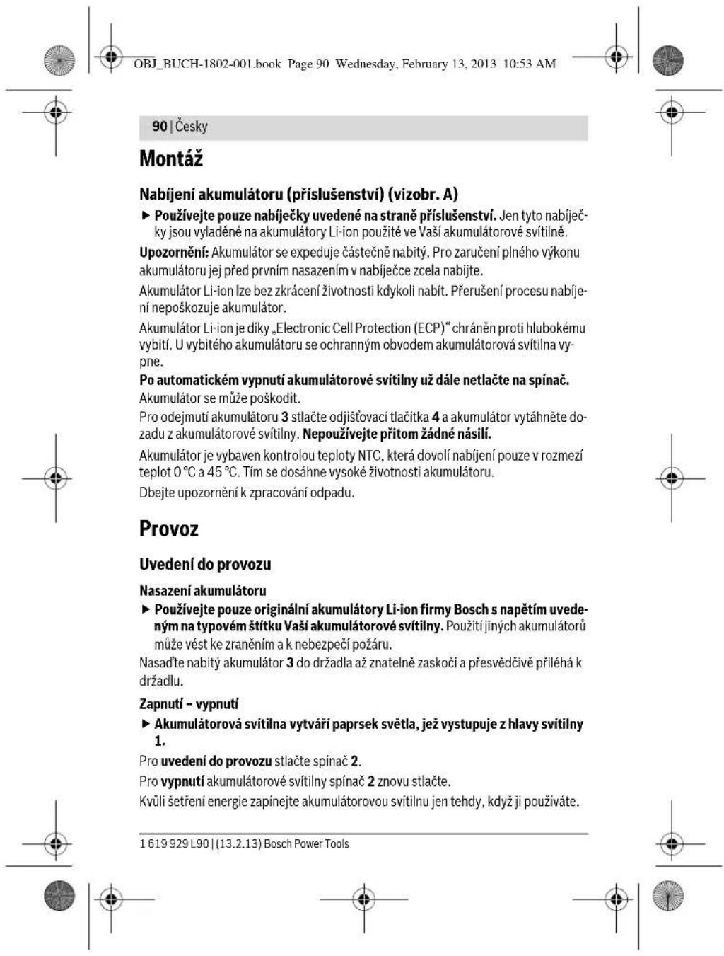 BOSCH EasyLamp 12 - Bezpečnostní upozorněné pro akumulátorové svitilny - 26