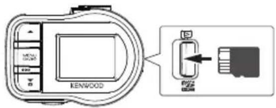 KENWOOD DRV410 - Insercción y extracción de una tarjeta SD - 1