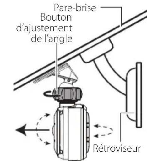KENWOOD DRV410 - Ajustez l'angle d'installation de l'appareil, puis mettez l'appareil en place. - 2