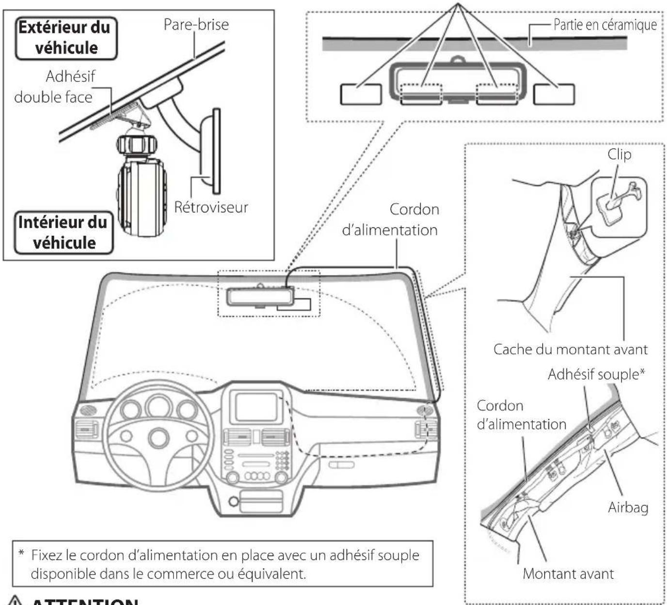 KENWOOD DRV410 - Position d'installation recommendée - 1