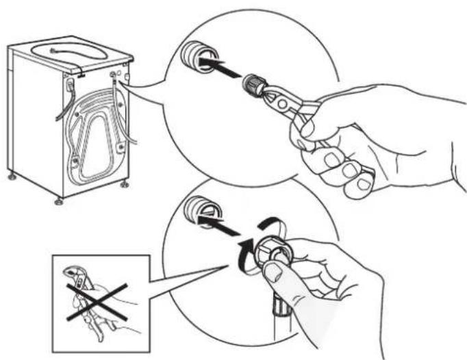 WHIRLPOOL AWG 912 SPRO - CLEANING THE MESH FILTERS IN THE WATER SUPPLY HOSE - 5
